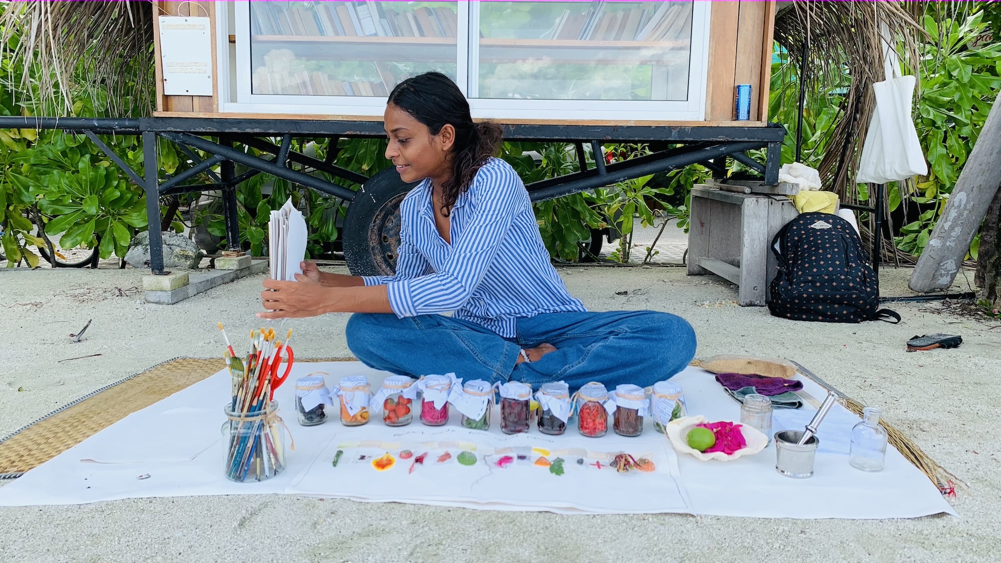  Children of Maldives Athirimathin Painting with Colors of Nature