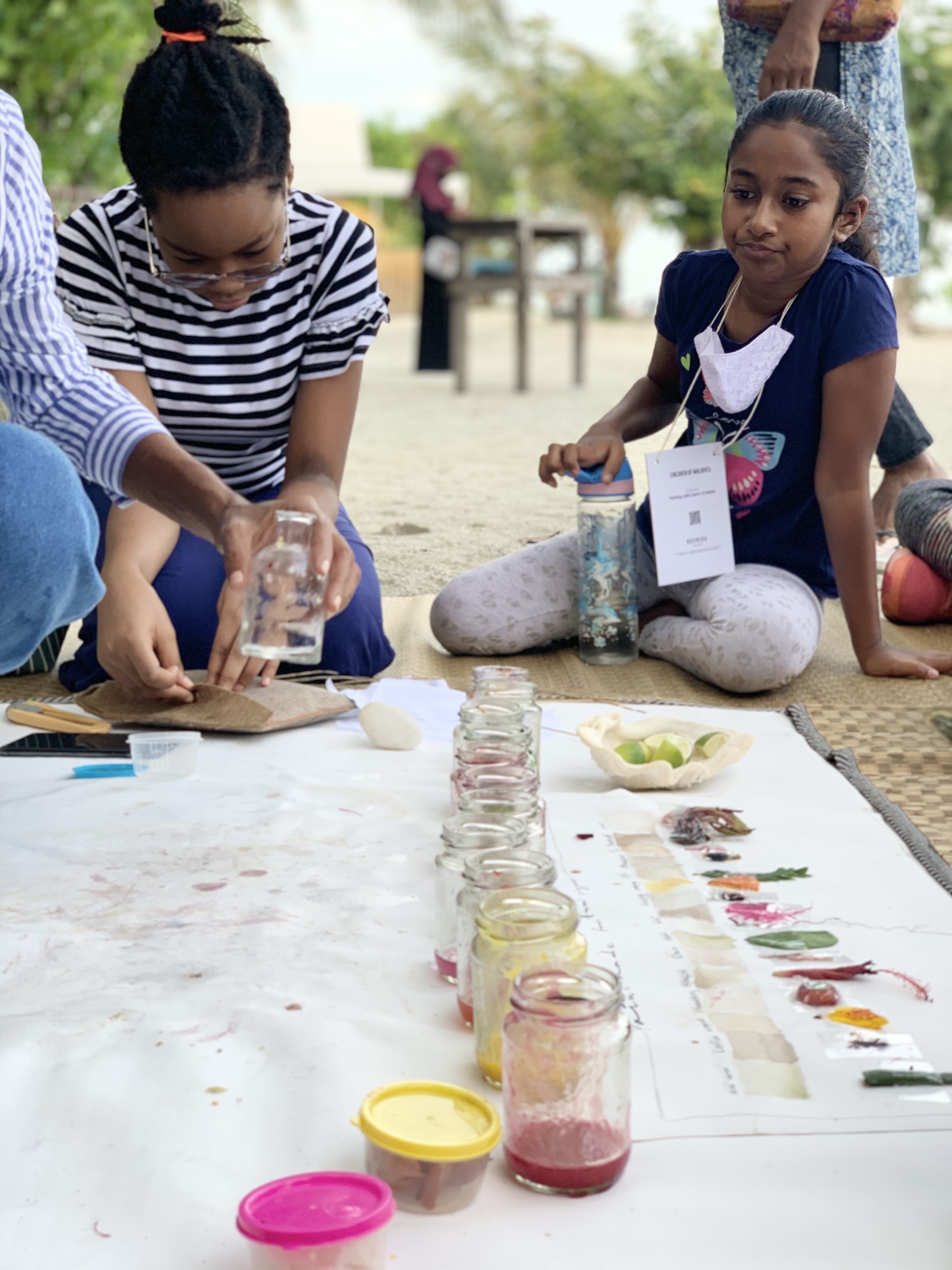  Children of Maldives Athirimathin Painting with Colors of Nature