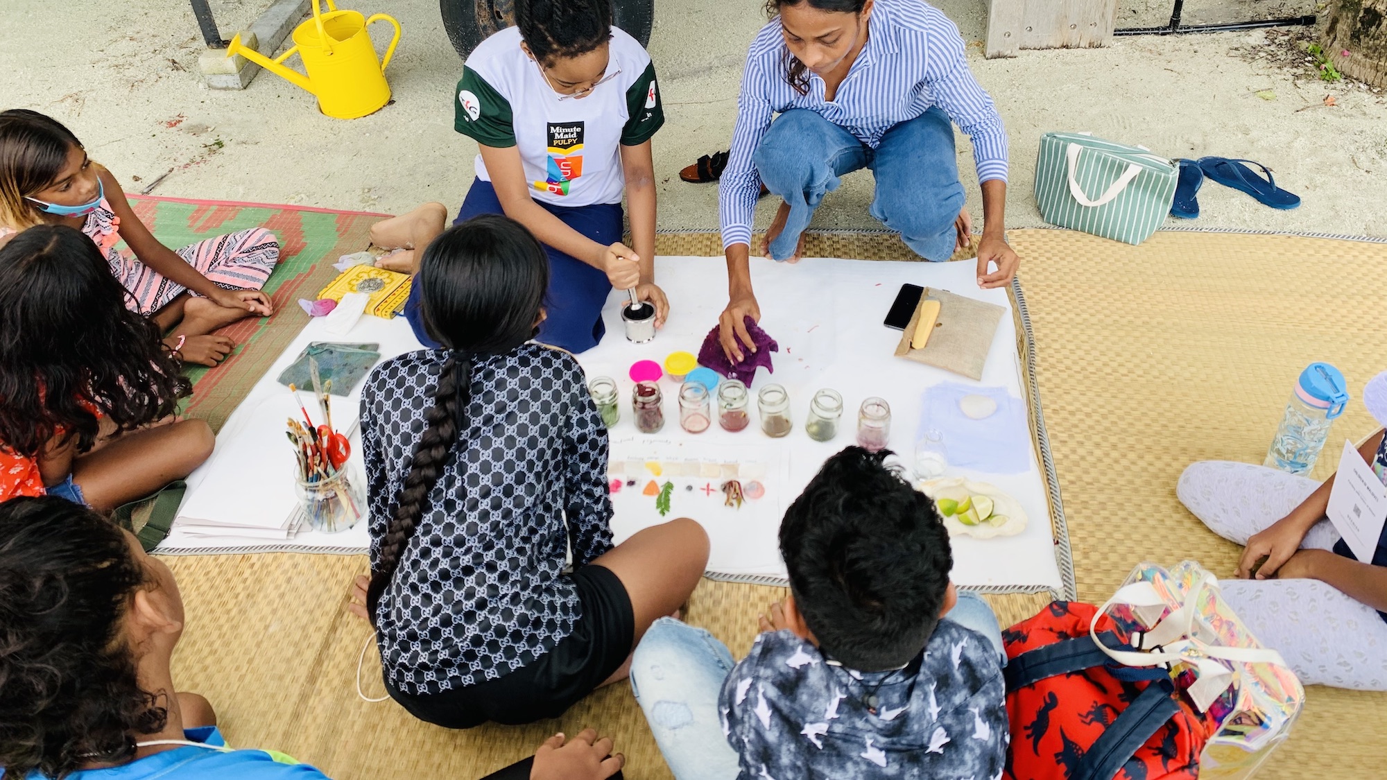  Children of Maldives {p.series}} Painting with Colors of Nature