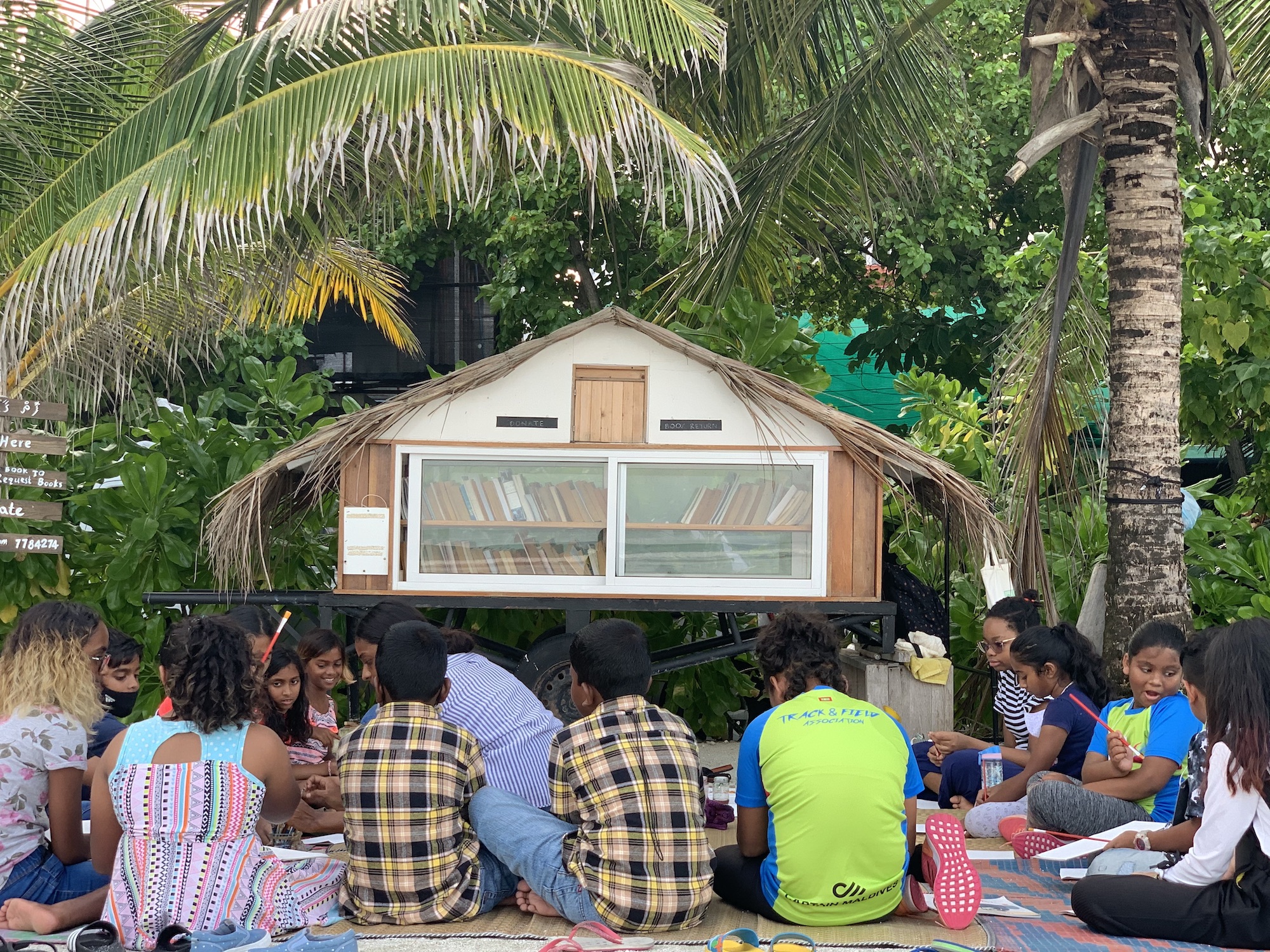  Children of Maldives Athirimathin Painting with Colors of Nature